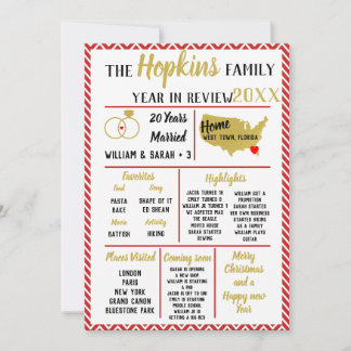 our year in review, family event Christmas red Hol Holiday Card