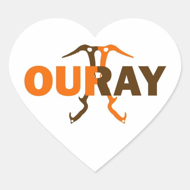 Ouray Colorado Heart Sticker (Front)