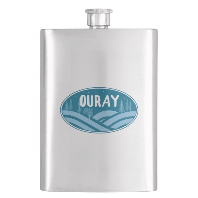 Ouray Colorado Outdoors Flask (Front)