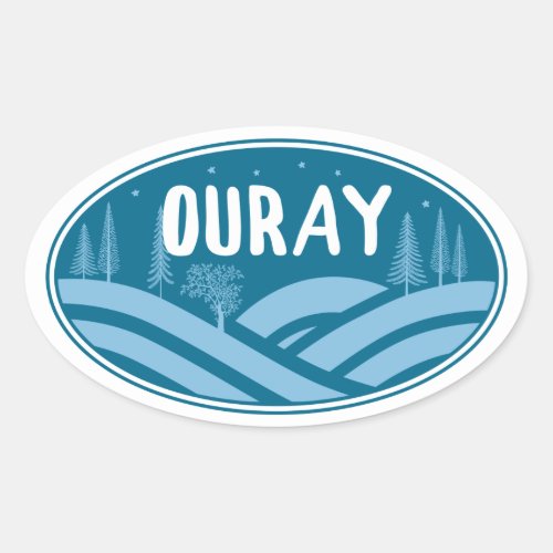 Ouray Colorado Outdoors Oval Sticker