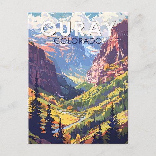 Ouray Colorado Travel Art Vintage Postcard