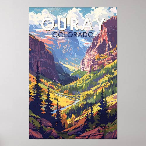 Ouray Colorado Travel Art Vintage Poster