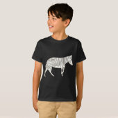 Ourline Drawing of Zebra Walking, Tee Shirts (Front Full)
