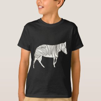 Ourline Drawing of Zebra Walking, Tee Shirts
