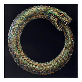 Ouroboros — Ancient Serpent Symbol Runic Poster Acrylic Print