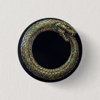 Ouroboros — Ancient Serpent Symbol Runic Poster Button