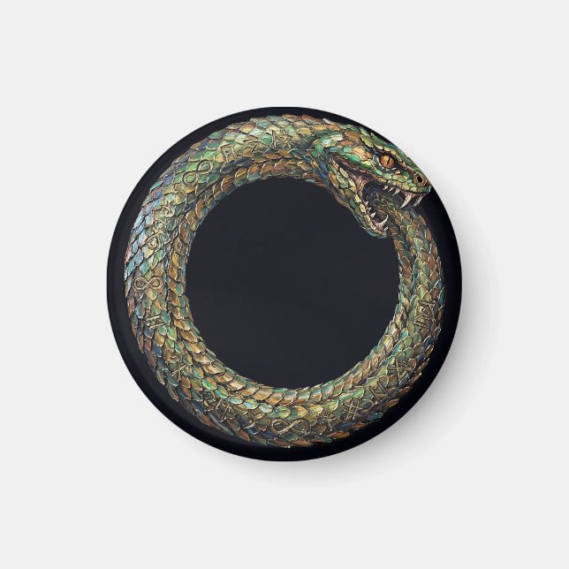 Ouroboros — Ancient Serpent Symbol Runic Poster Magnet (Front)