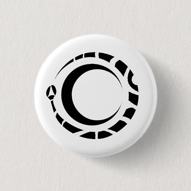 ouroboros and moon  button (Front)