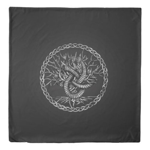Ouroboros Celtic Knot with Tree of Life Duvet Cover
