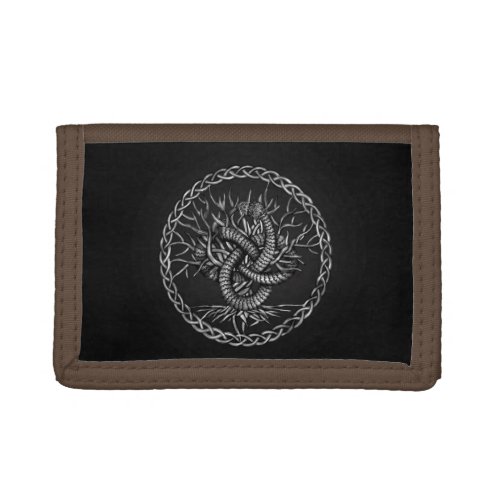 Ouroboros Celtic Knot with Tree of Life Trifold Wallet