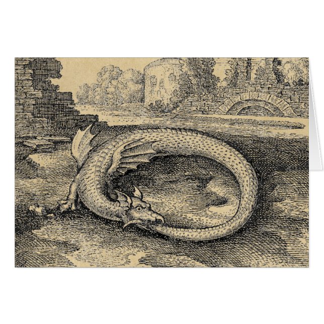 Ouroboros Dragon Biting it's Own Tail Cards (Front Horizontal)