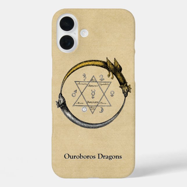 Ouroboros Dragons with Name Case-Mate iPhone Case (Back)