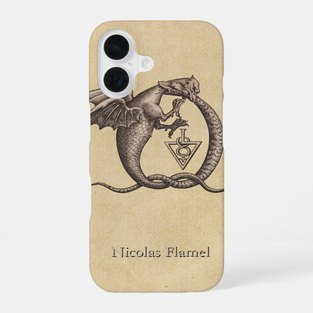 Ouroboros Dragons with Name Iphone Case (Back)