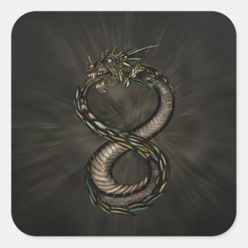 Ouroboros _ Infinity Dragon Square Sticker