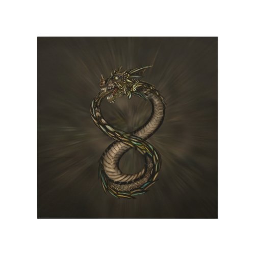 Ouroboros _ Infinity Dragon Wood Wall Art