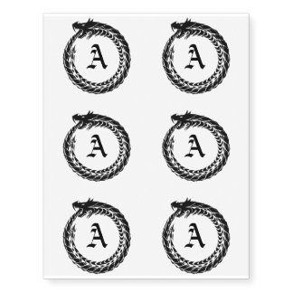 Ouroboros Snake Eating Tail | Your Own Monogram Temporary Tattoos