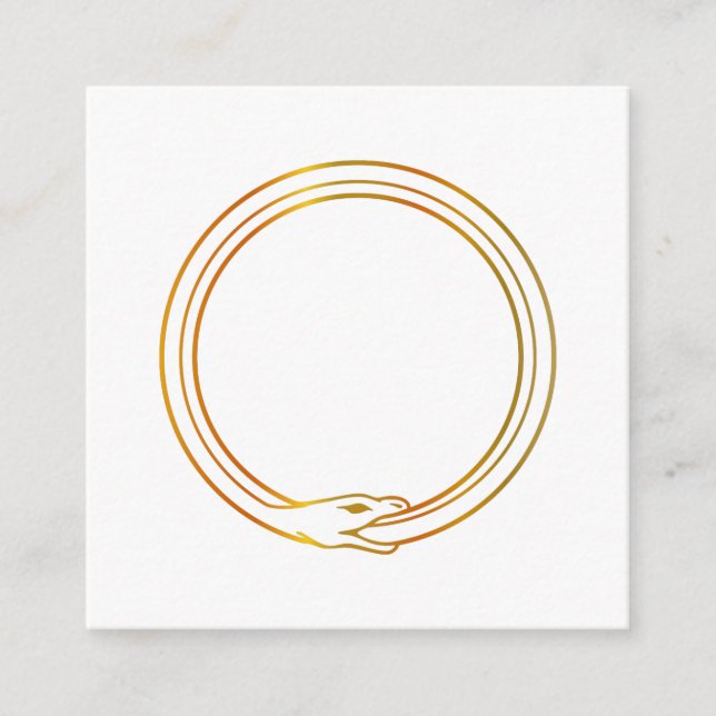 Ouroboros snake golden self ingesting snake symbol enclosure card (Front)