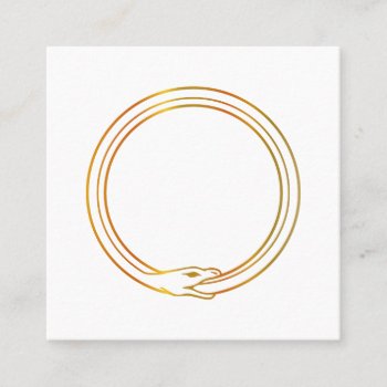 Ouroboros Snake Golden Self Ingesting Snake Symbol Referral Card by ShawlinMohd at Zazzle