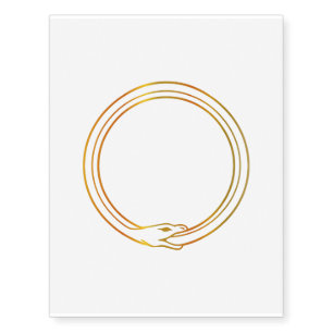 Ouroboros snake golden self ingesting snake symbol temporary tattoos