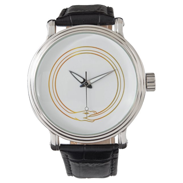 Ouroboros snake golden self ingesting snake symbol watch (Front)