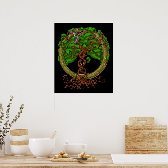 Ouroboros Snake Tree Of Life Poster | Zazzle