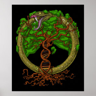 Ouroboros Snake Tree Of Life Poster