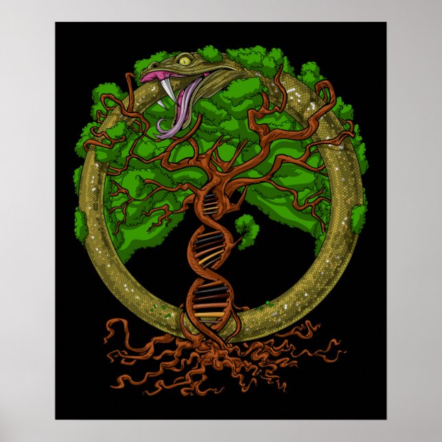 Ouroboros Snake Tree Of Life Poster (Front)