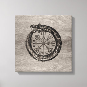 Ouroboros with Vegvisir Canvas Print