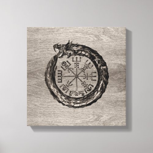 Ouroboros with Vegvisir Canvas Print