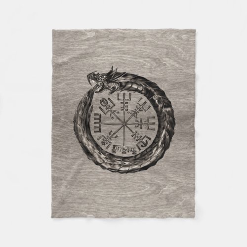 Ouroboros with Vegvisir Fleece Blanket