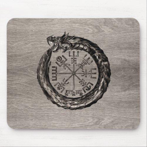 Ouroboros with Vegvisir Mouse Pad