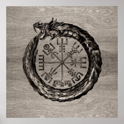 Ouroboros with Vegvisir Poster