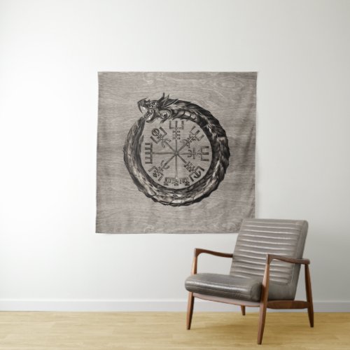 Ouroboros with Vegvisir Tapestry