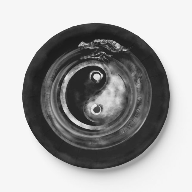 Ouroboros Yin - Yang Paper Plates (Front)