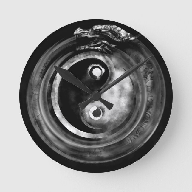 Ouroboros Yin - Yang Round Clock (Front)