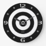 Ourprey Shooting Target Bullet Holes Timepiece B/W Large Clock