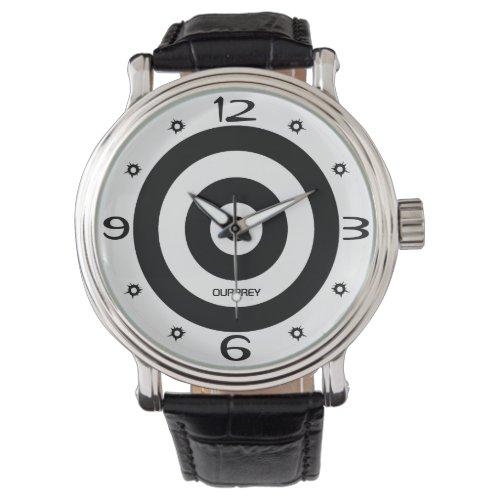Ourprey Shooting Target Bullet Holes Timepiece  Watch