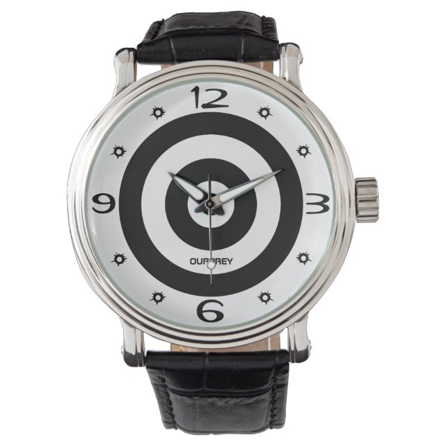 Ourprey Shooting Target Bullet Holes Timepiece  Watch (Front)