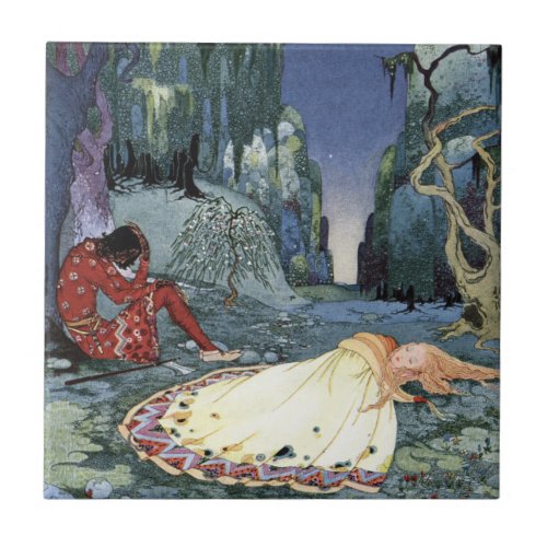 Ourson and Violette by Virginia Frances Sterrett Ceramic Tile