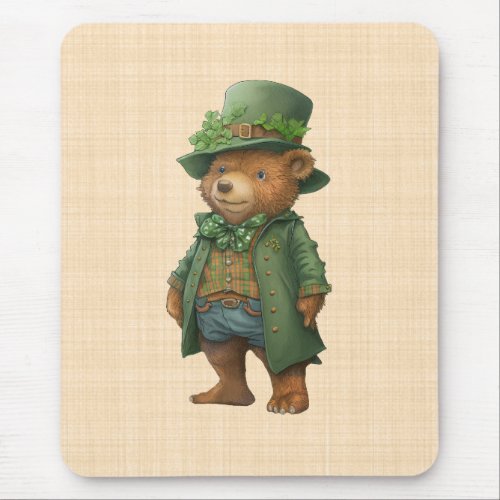 Ourson Saint Patrick _ Costume irlandais vert Mouse Pad