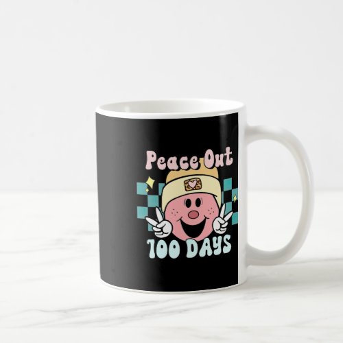 Out 100 Days Of School Smile Face Retro Groovy Tea Coffee Mug