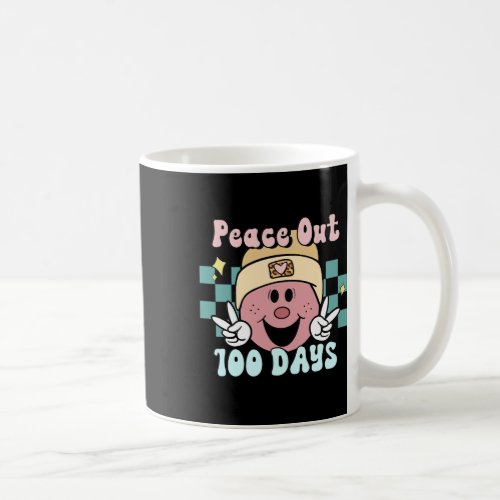 Out 100 Days Of School Smile Face Retro Groovy Tea Coffee Mug