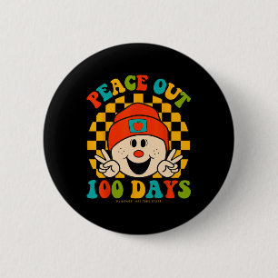 Out 100 Days Of School Teacher Student Eyes Happy Button