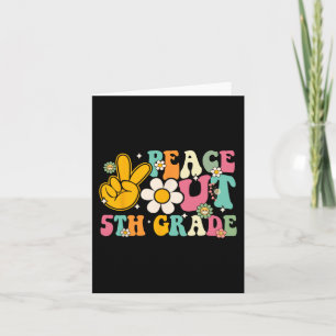 Out 5th Grade Graduation Last Day Of School Groovy Card