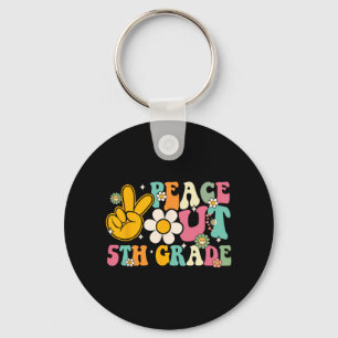 Out 5th Grade Graduation Last Day Of School Groovy Keychain