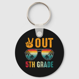 Out 5th Grade Retro Graduation Last Day Of School Keychain