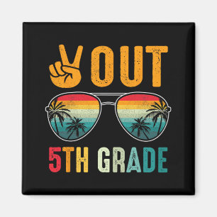 Out 5th Grade Retro Graduation Last Day Of School  Magnet