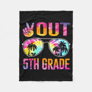 Out 5th Grade Tie Dye Graduation Last Day Of Schoo Fleece Blanket