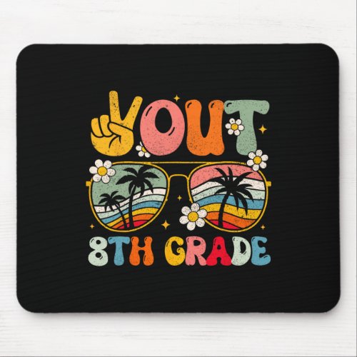 Out 8th Grade Groovy Graduation Last Day Of School Mouse Pad