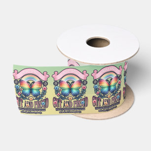Out and Proud Gay Pride Party Satin Ribbon